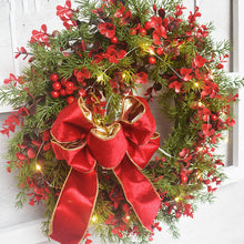 Load image into Gallery viewer, Artifical Cherry Pattern Wreaths Christmas Wreath Red Door Wreath Wall Hanging Garland Ornaments Rattan Circle Wall Decoration
