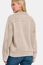 Load image into Gallery viewer, Zenana Acid Washed Half Snap Fleece Sweatshirt
