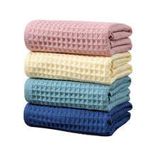 Load image into Gallery viewer, Pure Cotton Waffle Bath Towel Honeycomb Plain Water Absorption Bath Towel
