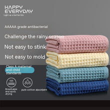 Load image into Gallery viewer, Pure Cotton Waffle Bath Towel Honeycomb Plain Water Absorption Bath Towel
