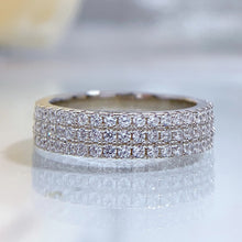 Load image into Gallery viewer, Simple Finger Three Rows Diamond-studded Ring Women&#39;s Jewelry
