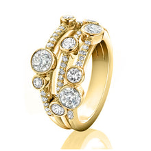 Load image into Gallery viewer, Two-tone Ring Hollow Geometry Line Dot Diamond
