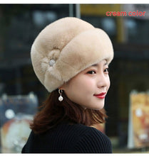 Load image into Gallery viewer, Fur Hat Female Winter Artificial Mink Hair Top Hat
