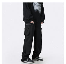 Load image into Gallery viewer, Light Green Multi-pocket Cargo Straight Loose Casual Niche Zipper Mop Pants
