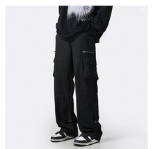 Load image into Gallery viewer, Light Green Multi-pocket Cargo Straight Loose Casual Niche Zipper Mop Pants
