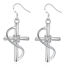 Load image into Gallery viewer, New Cross-border Popular Elongated Cross Earrings
