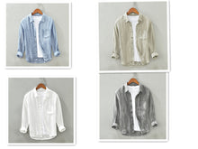 Load image into Gallery viewer, Linen Long Sleeved Shirt For Men Loose Fitting
