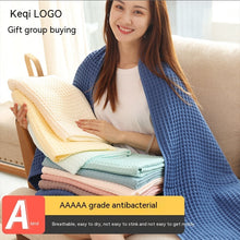 Load image into Gallery viewer, Pure Cotton Waffle Bath Towel Honeycomb Plain Water Absorption Bath Towel
