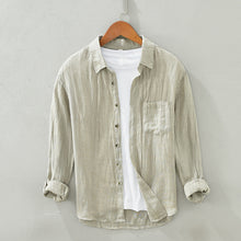 Load image into Gallery viewer, Linen Long Sleeved Shirt For Men Loose Fitting
