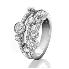 Load image into Gallery viewer, Two-tone Ring Hollow Geometry Line Dot Diamond
