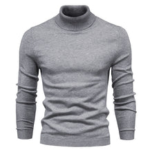 Load image into Gallery viewer, Men&#39;s Solid Color Slim Pullover Turtleneck Sweater Winter Casual Tops Clothing
