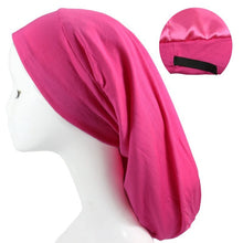 Load image into Gallery viewer, Women&#39;s Satin Satin Lined Adjustable Long Nightcap
