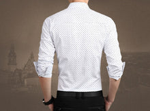 Load image into Gallery viewer, Brand Fashion Male Shirt Long-Sleeves Tops Polka Dot Printing Mens Dress Shirts Slim Men Shirt Plus Size M-5XL FGT
