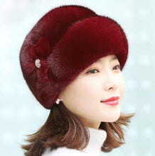 Load image into Gallery viewer, Fur Hat Female Winter Artificial Mink Hair Top Hat
