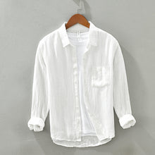 Load image into Gallery viewer, Linen Long Sleeved Shirt For Men Loose Fitting
