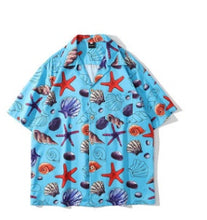 Load image into Gallery viewer, Mens Holiday Starfish Ocean Element Print Revere Collar Shirts
