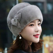 Load image into Gallery viewer, Fur Hat Female Winter Artificial Mink Hair Top Hat
