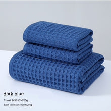 Load image into Gallery viewer, Pure Cotton Waffle Bath Towel Honeycomb Plain Water Absorption Bath Towel
