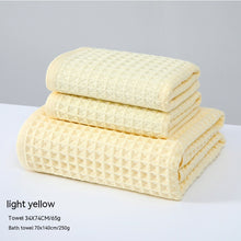 Load image into Gallery viewer, Pure Cotton Waffle Bath Towel Honeycomb Plain Water Absorption Bath Towel
