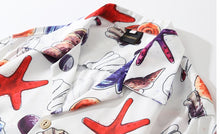 Load image into Gallery viewer, Mens Holiday Starfish Ocean Element Print Revere Collar Shirts
