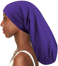 Load image into Gallery viewer, Women&#39;s Satin Satin Lined Adjustable Long Nightcap
