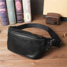 Load image into Gallery viewer, Baotou Layer Cowhide Phone Belt Large Capacity Sports Crossbody Chest Bag
