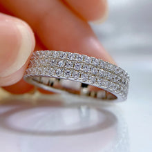 Load image into Gallery viewer, Simple Finger Three Rows Diamond-studded Ring Women&#39;s Jewelry
