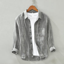 Load image into Gallery viewer, Linen Long Sleeved Shirt For Men Loose Fitting
