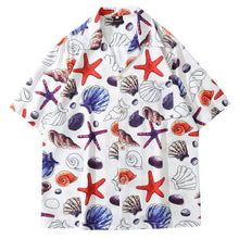 Load image into Gallery viewer, Mens Holiday Starfish Ocean Element Print Revere Collar Shirts
