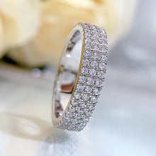 Load image into Gallery viewer, Simple Finger Three Rows Diamond-studded Ring Women&#39;s Jewelry
