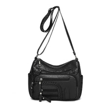 Load image into Gallery viewer, Soft Leather Leisure Change Mom Travel Shoulder Messenger Bag
