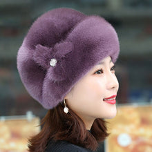 Load image into Gallery viewer, Fur Hat Female Winter Artificial Mink Hair Top Hat
