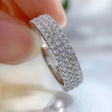 Load image into Gallery viewer, Simple Finger Three Rows Diamond-studded Ring Women&#39;s Jewelry
