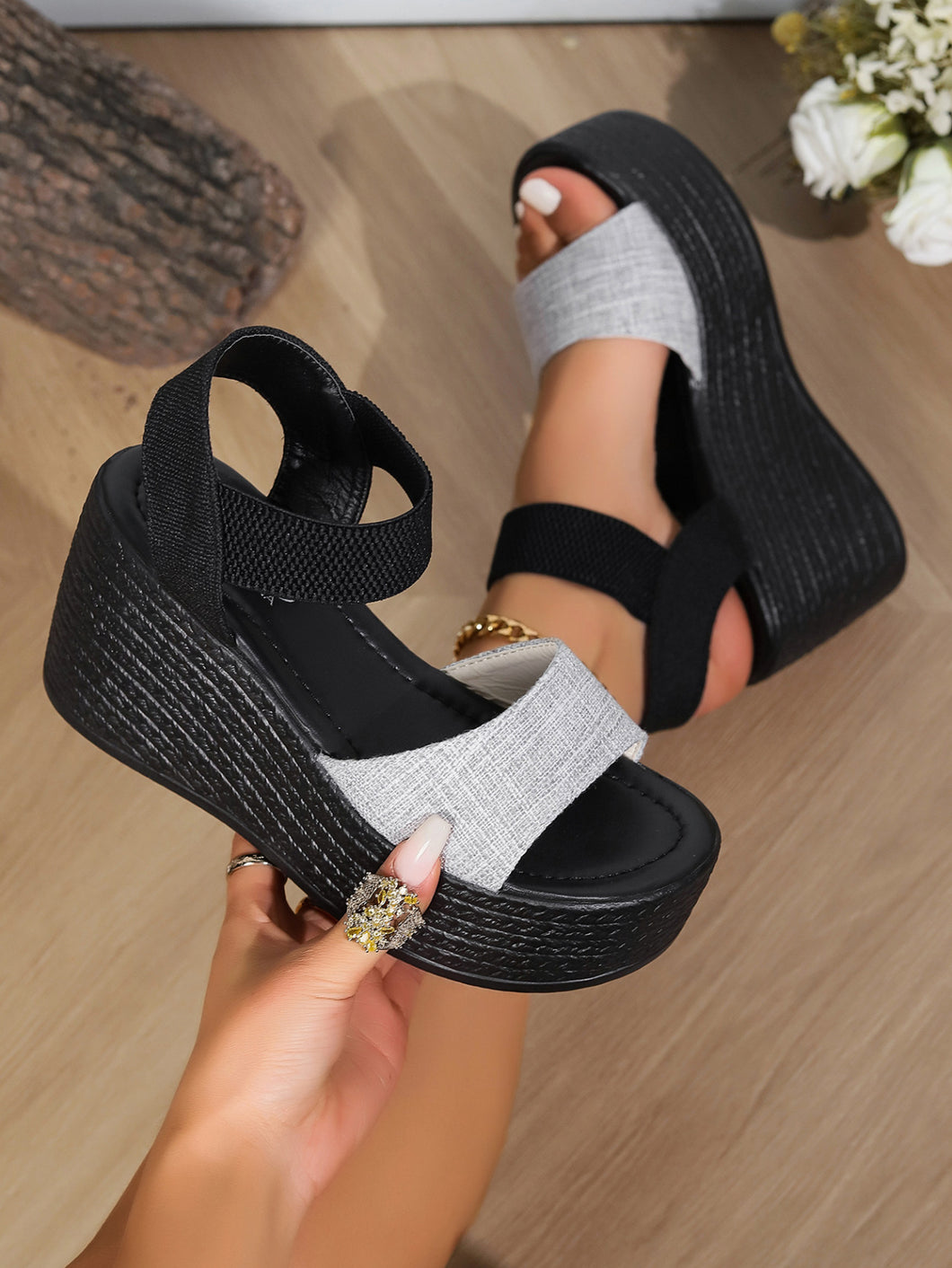 Women's Outdoor Sandals Summer New One-line Platform Shoes