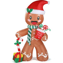 Load image into Gallery viewer, 7.9 FT Lighted Christmas Inflatable Decoration, Inflatable Gingerbread Man Outdoor Decoration, Funny Blow Up Yard Decorations With Built-in LED Lights For Holiday Party Front Yard Lawn Garden Decor
