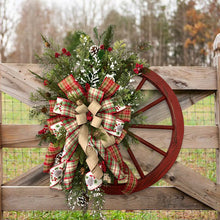 Load image into Gallery viewer, Christmas Decoration Door Hanging Wooden Roulette Wheel Wheel Garland
