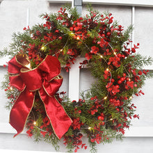 Load image into Gallery viewer, Artifical Cherry Pattern Wreaths Christmas Wreath Red Door Wreath Wall Hanging Garland Ornaments Rattan Circle Wall Decoration
