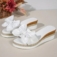 Load image into Gallery viewer, Women&#39;s Wedge Bow Slippers
