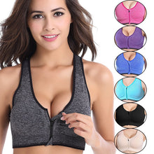 Load image into Gallery viewer, Womens Front Zipper Sports Bra
