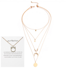 Load image into Gallery viewer, Multi-layer Moon Pendant Necklaces
