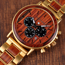 Load image into Gallery viewer, Men&#39;s Wooden Watch Miyota Movement Solid Wood Watch
