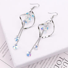 Load image into Gallery viewer, Wavy Long Crystal Earrings
