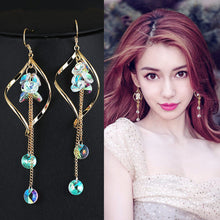 Load image into Gallery viewer, Wavy Long Crystal Earrings
