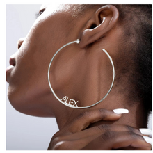 Load image into Gallery viewer, Stainless Steel Custom Name Hoop Earrings
