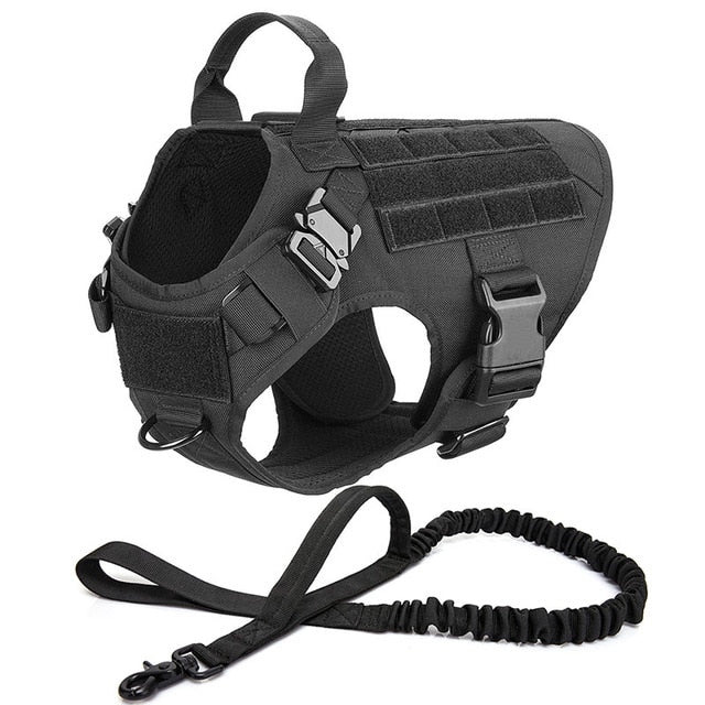 Tactical Dogs Harness And Leash Metal Buckle Set Vest