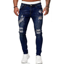 Load image into Gallery viewer, Mens Destroyed Ripped Design Pencil Jeans Pants
