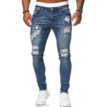 Load image into Gallery viewer, Mens Destroyed Ripped Design Pencil Jeans Pants
