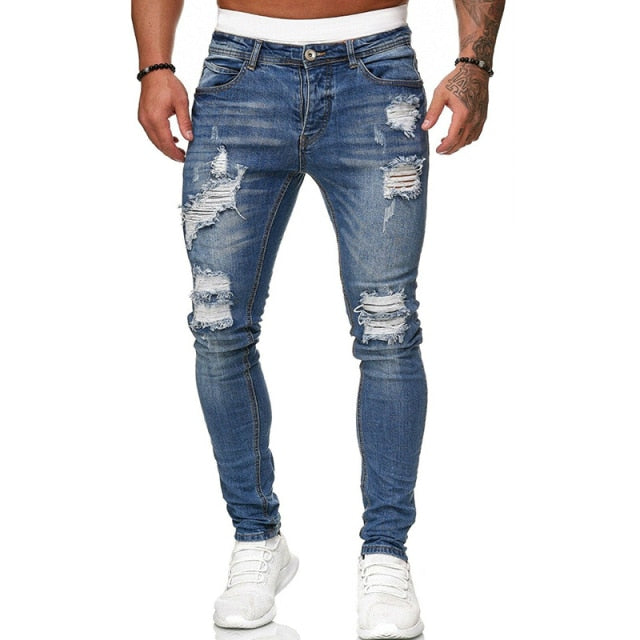 Men's Sweatpants Sexy Hole Jeans Pants